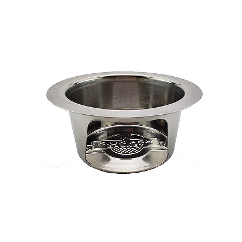 Side view of the Kick Ash Can for the Small Big Green Egg.