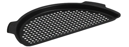 XL  Big Green EGG Perforated Cooking pan. Pan has multiple 1/4-inch size holes on the pans bottom to allow heat to move over the food. Pan needs to rest on another cooking grid for support.