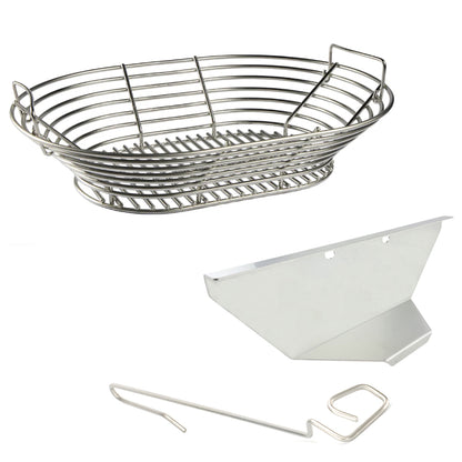 XL Oval Kick Ash Basket, Kick Ash Divider and Free CGS Lump Rake for the Primo XL Oval Kamado.