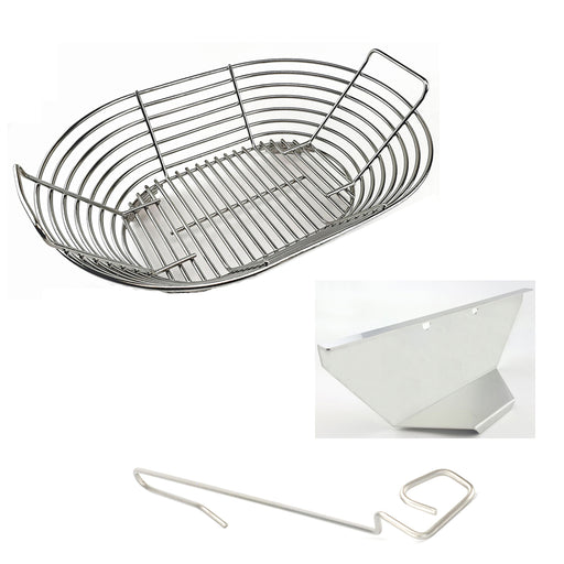 Kick Ash Basket and Divider for the Primo XL Oval Grill. Includes free Lump Rake.