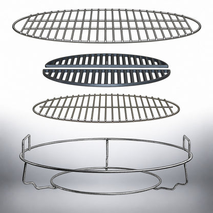 Cooking grids that work with CGS XL Woo Expander systems for the XL Big Green EGG