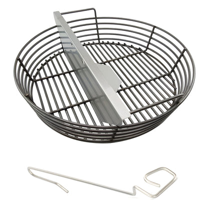 XL EGG Kick Ash Basket and Divider for the XL Big Green EGG. Incudes Free CGS Lump Rake 