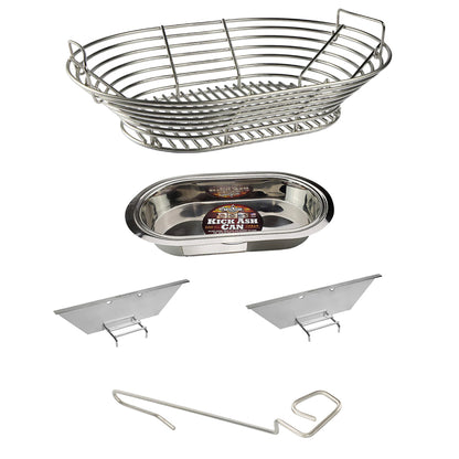 Kick Ash Basket Bundle for XXL Primo Oval: Basket, Can, 2 Dividers, and CGS Lump Rake.