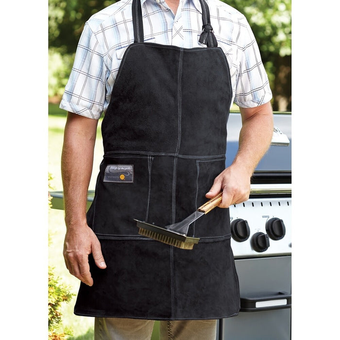 Leather Grill Apron - Black