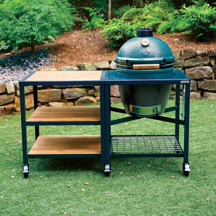 Big Green EGG modular nest with large EGG and expansion table