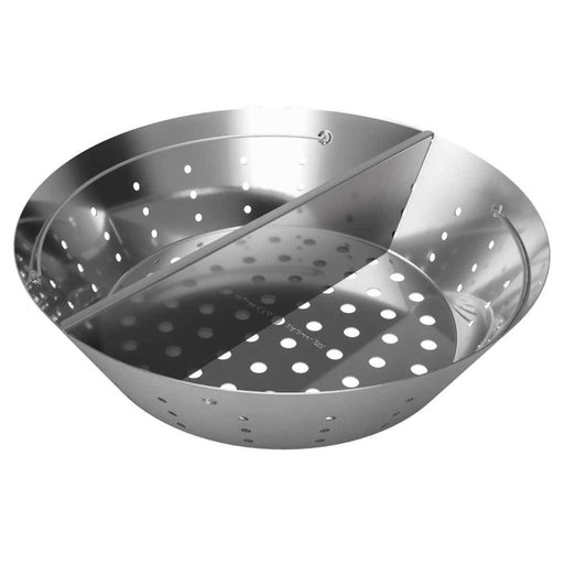 XL Big Green EGG Fire Bowl with divider for managing lump and ash. Handles for easy in &  out and shaking.