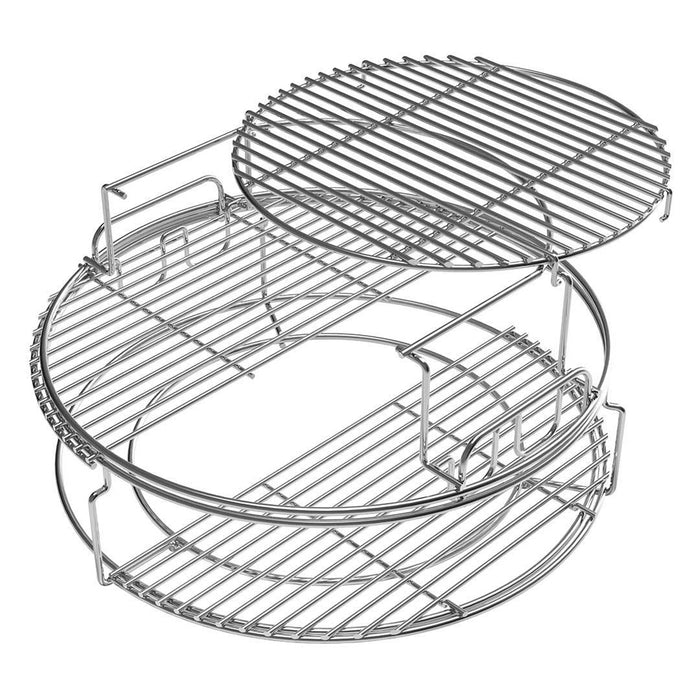 Big Green EGG Large EGGspander 5 piece kit with Large Big Green EGG ConvEGGtor Basket, Large Big Green EGG 2 piece multi-level  rack, and pair half grids for use with ConvEGGtor Basket, 120762