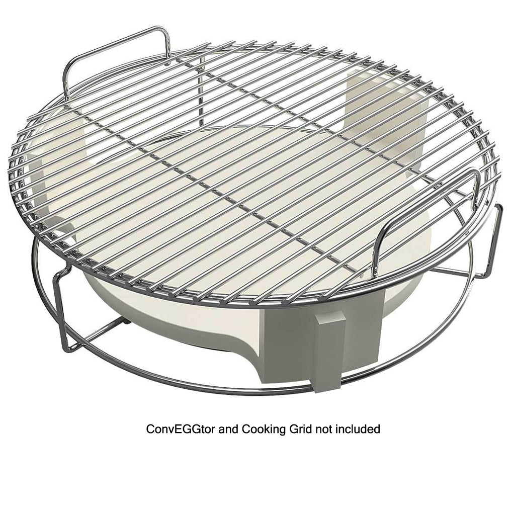 Big Green EGG Large EGGspander Basket with Big Green EGG ConvEGGtor and Large Big Green EGG cooking grid.  120724