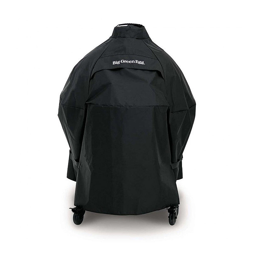 Big Green EGG Cover B for xl and large in a nest, intergrated nest handler and older nest handler. Cover also fits medium egg in a modular nest.