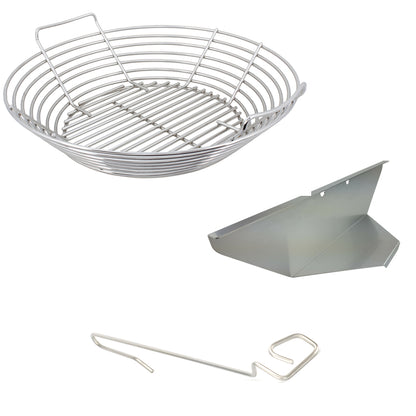 Big Joe Kick Ash Basket and Lump Divider for Kamado Joe Big Joe grill. Free CGS Lump Rake included.