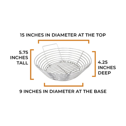 basket dimensions for classic kamado joe kick ash basket