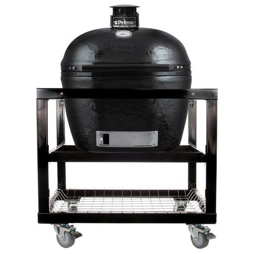 Primo Large Oval Grill in a Primo 368 Metal Cart.