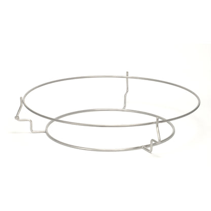 Side angle view of the Ceramic Grill Store Woo with three support legs, featuring a large upper cooking ring and smaller lower ring. Designed to fit the Pit Boss 24 Kamado grill for raised direct or indirect cooking setups.