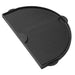 Ribbed side on Primo Grill's D shaped griddle. For use on Primo's Grill's Oval Grills