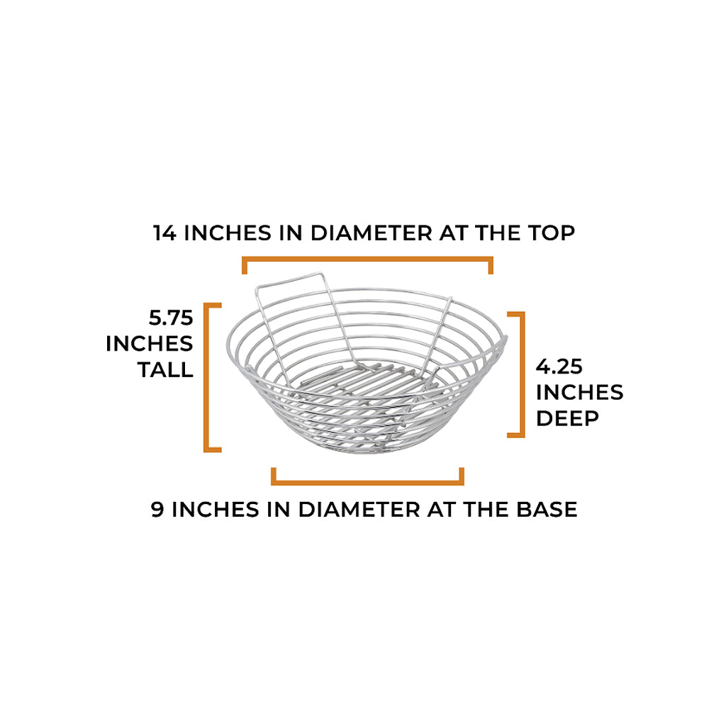 Kick Ash Basket dimensions for Primo Grills Round Kamado.