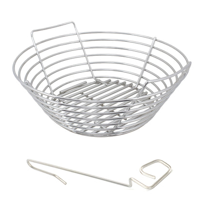 Kick Ash Basket for Primo Grills Round Kamado. Basket comes with Free CGS Lump Rake.
