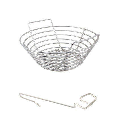 Small Kick Ash Basket, Ceramic Grill Store Lump Rake for Small Big Green EGG